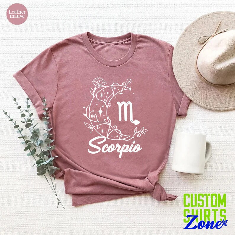Celestial Scorpio Shirt, Scorpio Zodiac Gift, Birthday Girl Gift, Zodiac Horoscope Tee, Scorpio Gift, Birthday Girl Shirt, Astrology Scorpio image 4