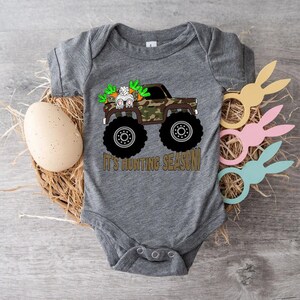 Easter Truck Hunting Shirt,Hunting Easter Tee For Boy,Camo Gift Toddler Boy,Trucker Baby Bodysuit,Easter Hunting Camo Baby,Bunny Trucker Tee immagine 7