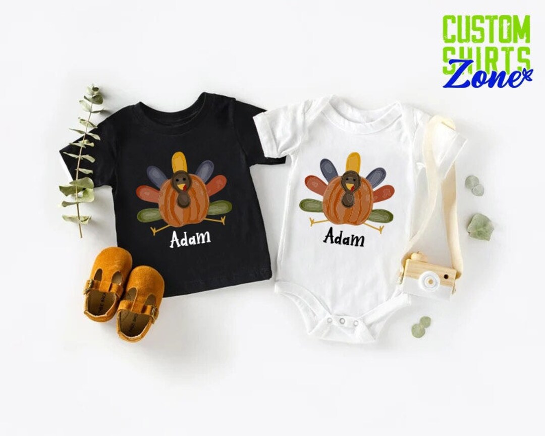 Custom Boy Thanksgiving Tee, Personalized Kids Fall Gift, Boys