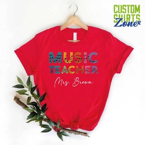 Custom Music Teacher Shirt, Gift For Musician, Personalized Music Teacher Gift, Piano Teacher Gift, Music Lover Shirt, Piano Teacher Shirt image 7