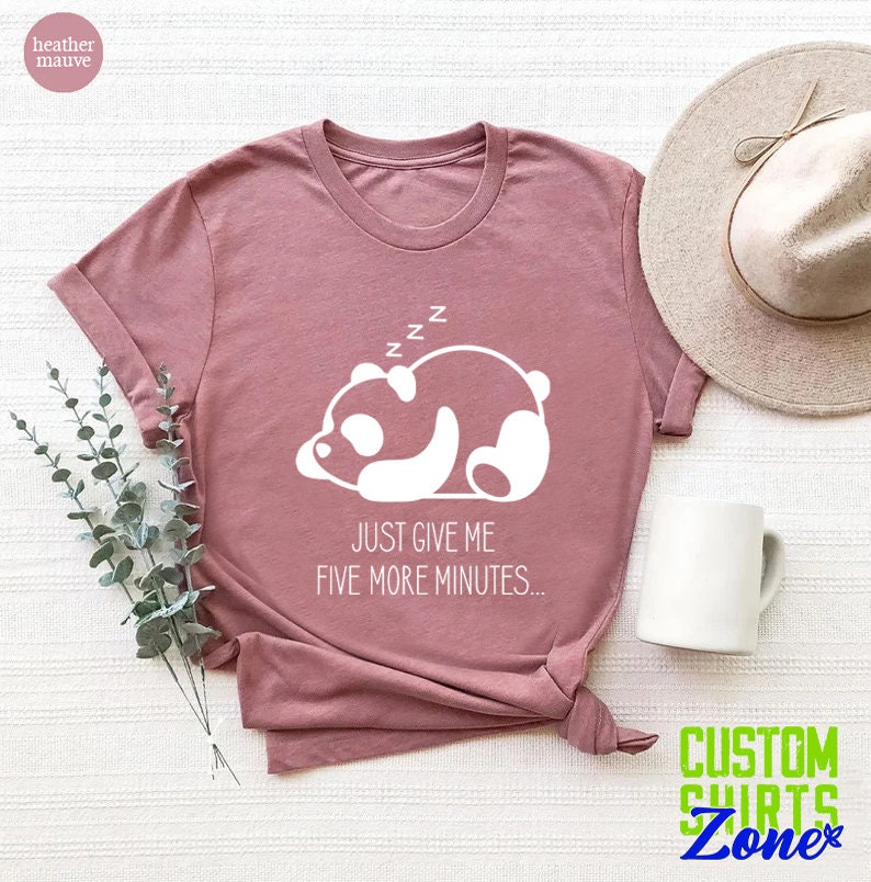 “I Hate Mornings” Funny Panda T-Shirt – Women’s Organic Cotton Tee, Eco-Friendly Printing, Lazy Animal Humor Design