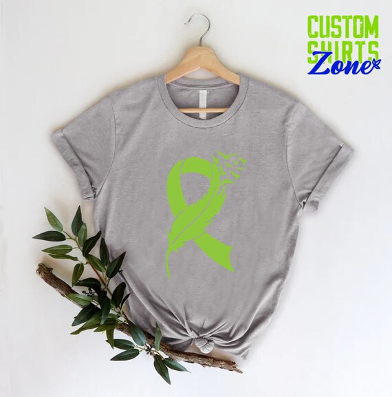 Lymphoma Awareness Shirt,feather Green Ribbon Shirt,lymphoma