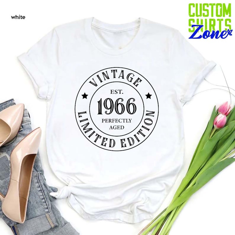 Vintage Birthday Shirt, 1966 Birthday T-shirt, Birthday Gift for Men and Women, 60th Birthday Shirt, 60th Birthday Gift, Birthday Party Tee image 5