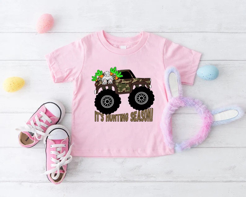 Easter Truck Hunting Shirt,Hunting Easter Tee For Boy,Camo Gift Toddler Boy,Trucker Baby Bodysuit,Easter Hunting Camo Baby,Bunny Trucker Tee immagine 8