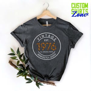 Vintage 1976 Shirt for Women, 50th Birthday Gift, Leopard Design Gift for Her, 50th Birthday Party Shirt, Mom Birthday Gift, Perfectly Aged image 5
