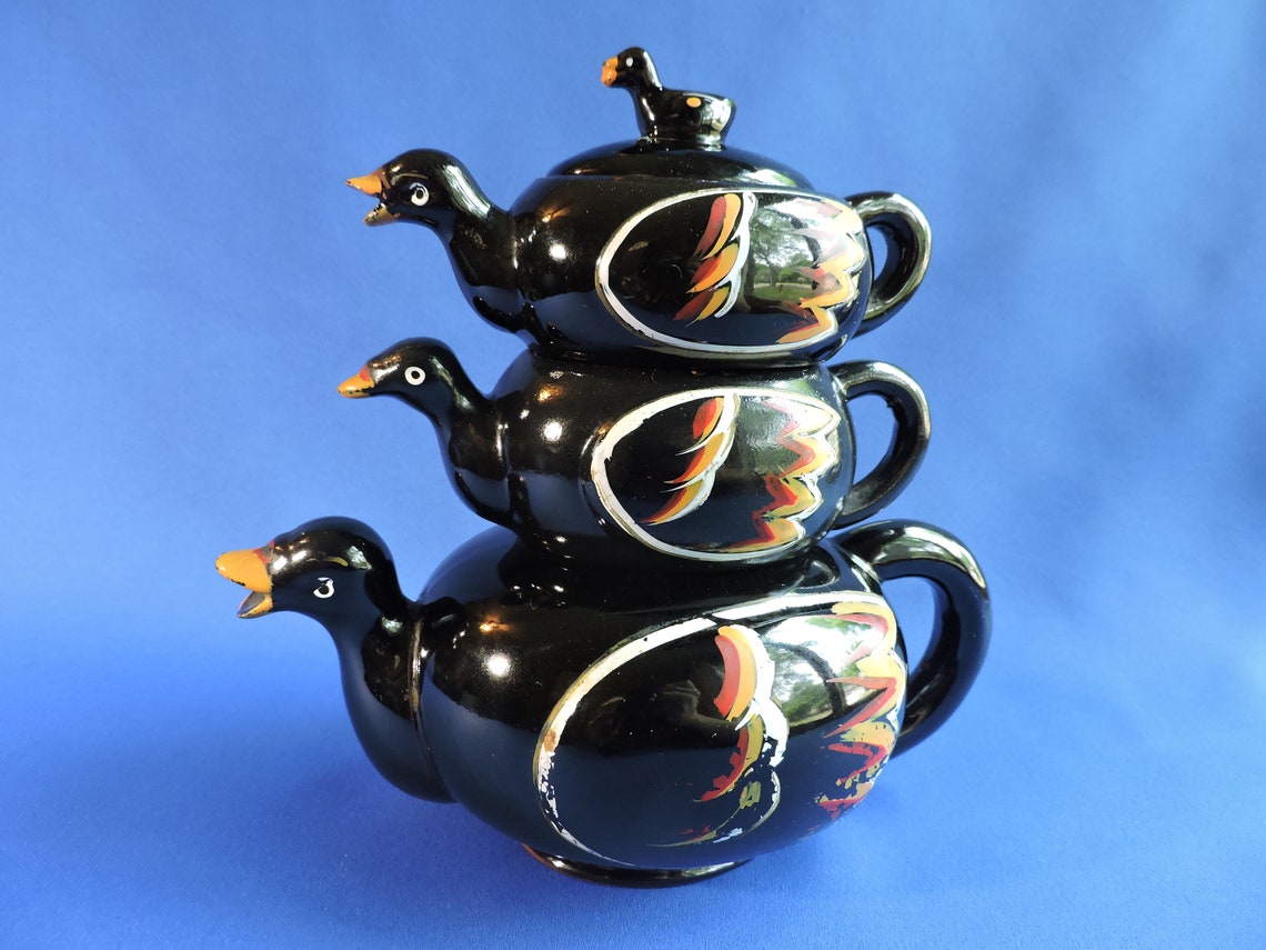 Vintage 50's Japanese Stacking Ducks Teapot Sugar & Etsy