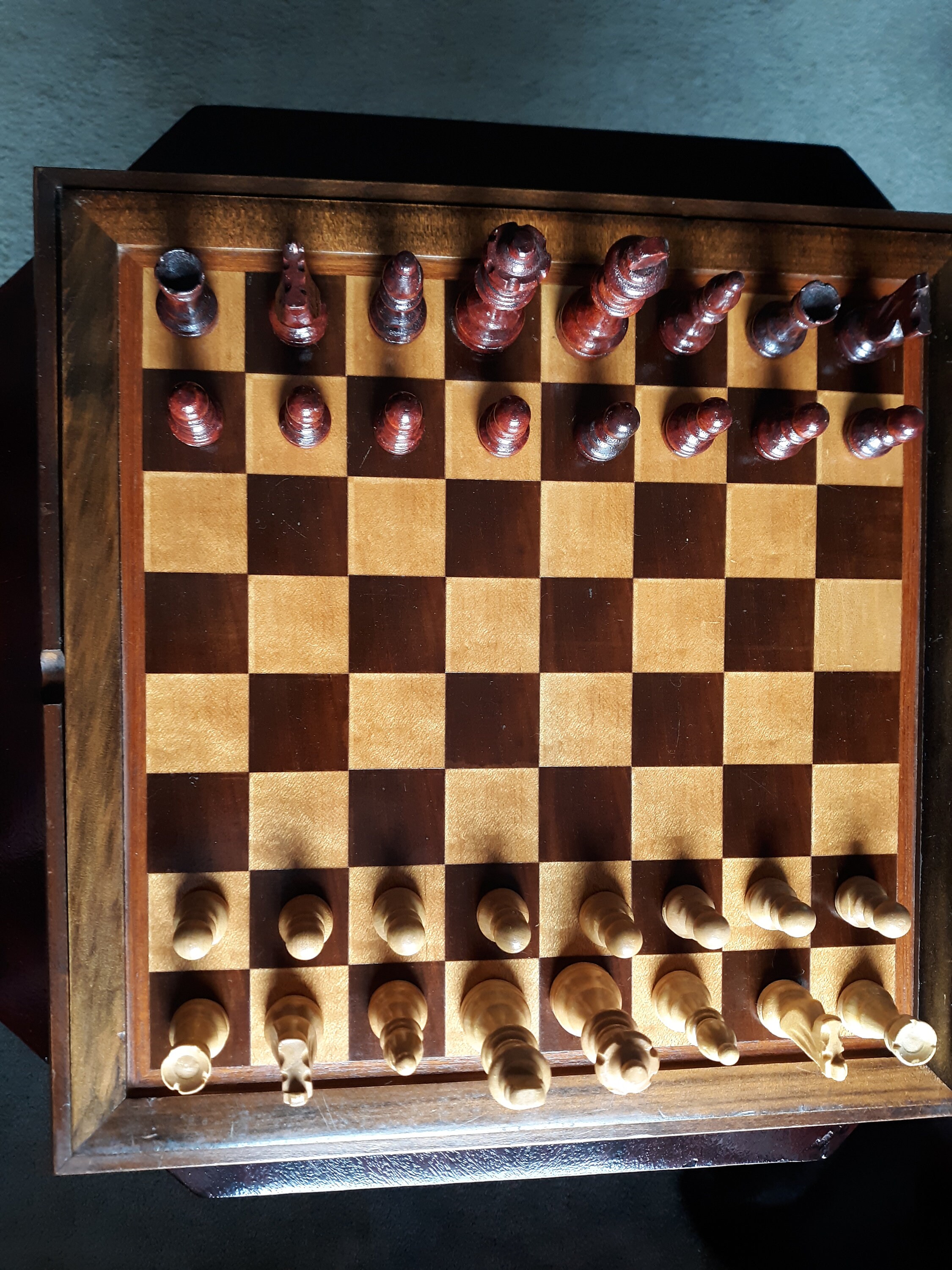 Vintage Inlaid Wood Game Set Chess Checkers Backgammon With Etsy