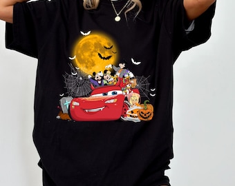 Mickey & Friends Lightning McQueen Car Halloween Shirt, Cars Land Halloween T-shirt,  Spooky Season Tee