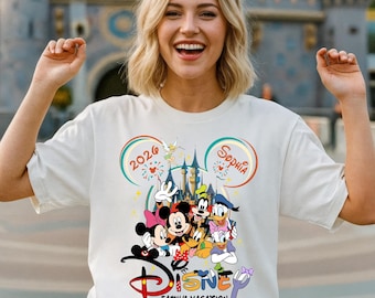 Disney Family Vacation 2026 Shirt, Custom Name Disneyland Family Trip T-Shirt, Disneyworld Matching Tee