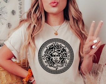 Medusa Graphic Tee, Snake Hair, Greek Mythology Shirt