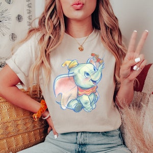 Camiseta de acuarela de Dumbo, camiseta a juego para viaje familiar al parque temático
