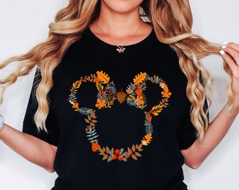 Fall Minnie Mouse Ears Tee, Thanksgiving Theme Park Trip Shirt