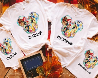 Custom Princess Shirt, Cute Princess Birthday Shirt, Disney Cute Shirt, Disney Princesses, Magic Kingdom, Disney Tees for Kids / Adults