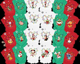 Retro Disney All Characters Christmas Shirt, Disney Princess Characters Group Shirt, Disney Toy Story Christmas Shirt, Mickey and Minnie Tee
