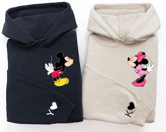 Minnie and Mickey Matching Hoodie, Valentine's Day Sweatshirt, Custom Valentine Couple Gift