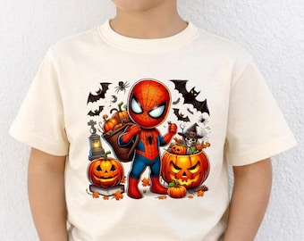 Spidey Halloween Shirt, Gift for Halloween Kids, Birthday Spooky SeasonTee, Superhero Boo T-shirt