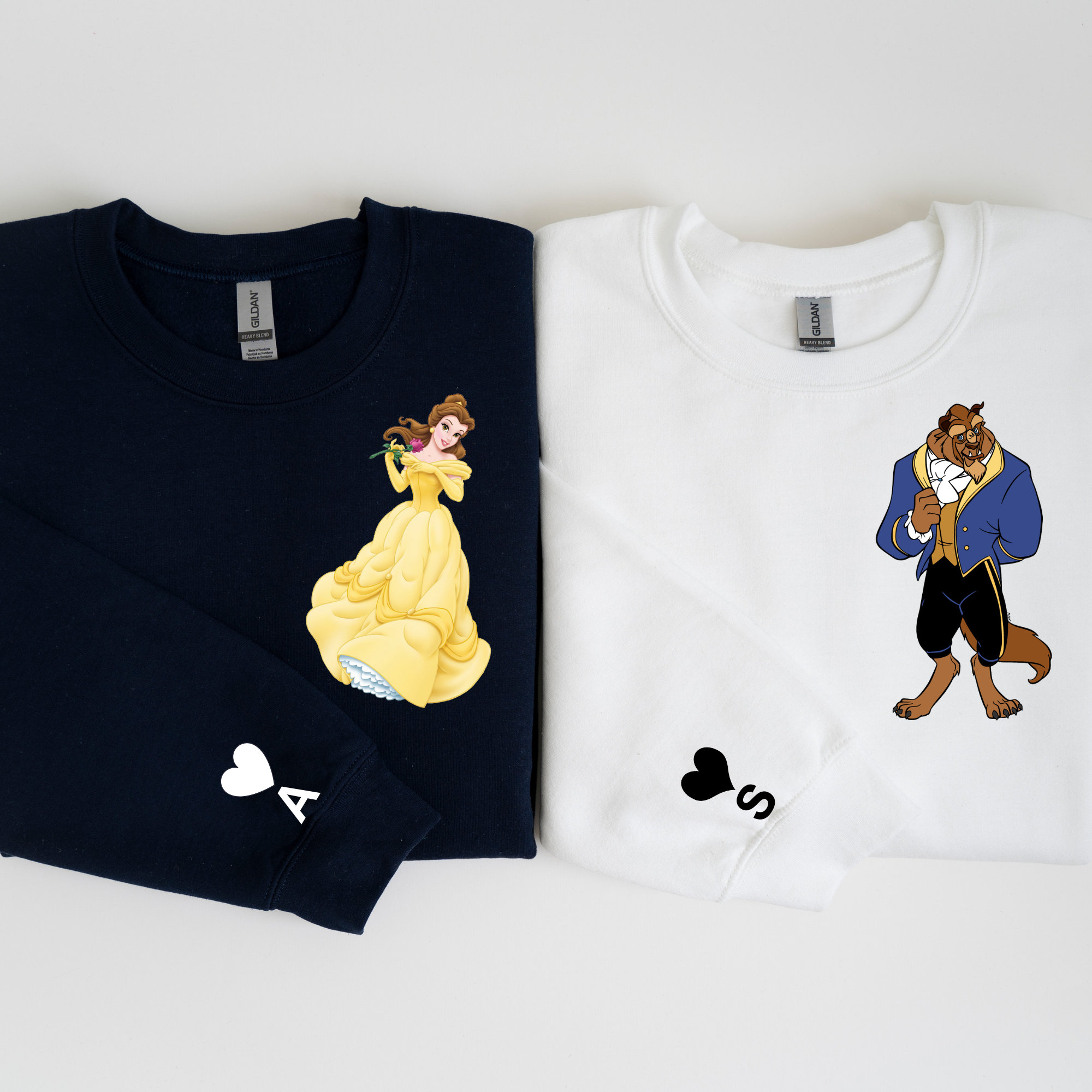 トップス beauty:beastCREWNECKSWEATSHIRT Beauty and the Beast Personalized Hoodie/sweatshirt, Valentine's