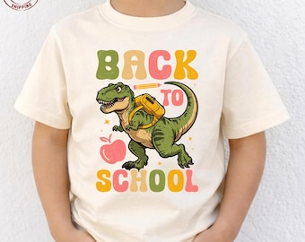 Back to School Dinosaur Shirt, First Day of School T-shirt for Kids, Rex Kindergarten