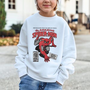 Boys Long Sleeve Spider-Man T-Shirt | 100% Cotton Official Marvel Tee | Red, White, Blue Options - View #3
