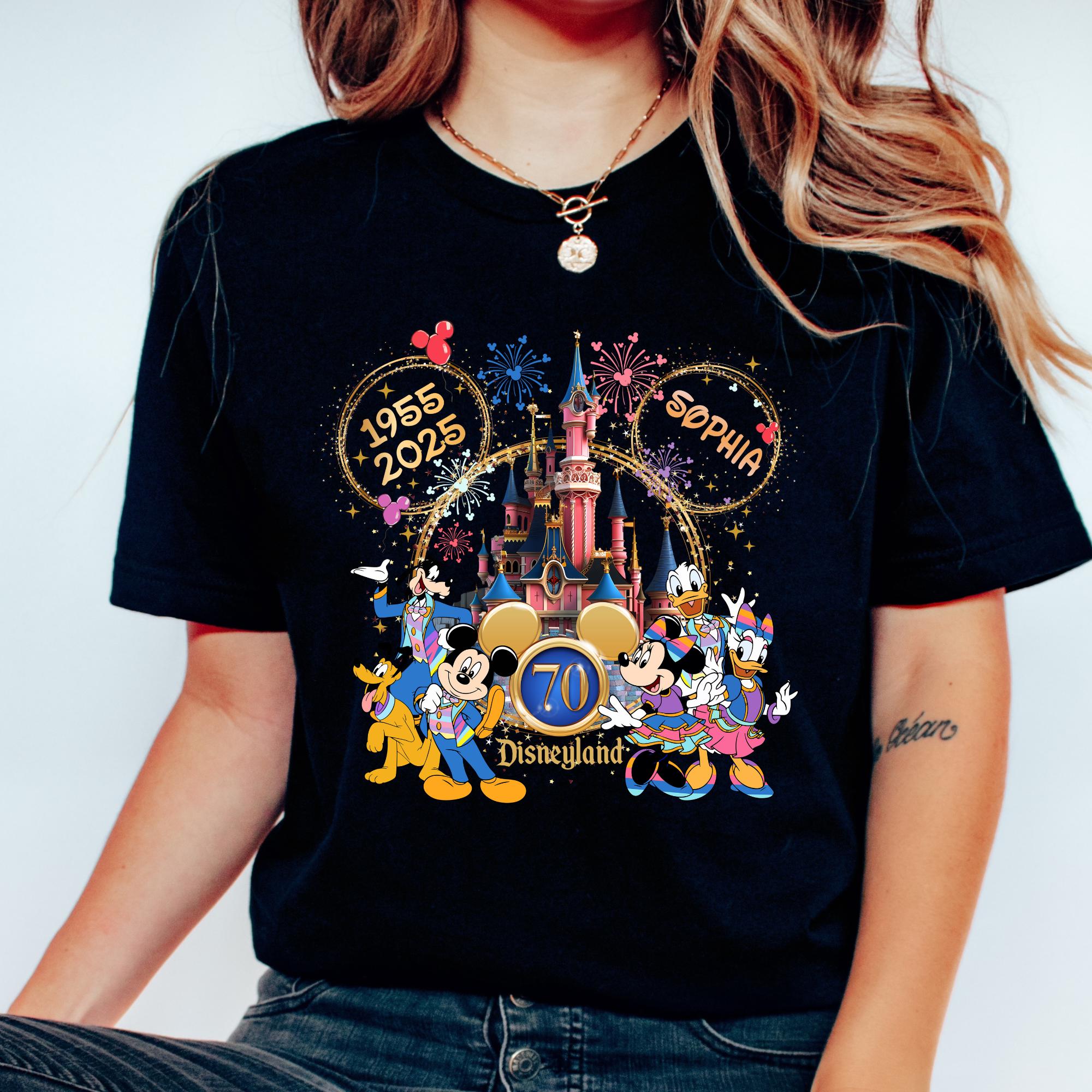Disneyland 70 Tシャツ Personalized Disneyland 70th Anniversary Shirt, Mickey