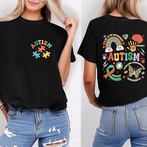 Autism Awareness Puzzle T-Shirt,  In April We Wear Blue, Support Autism Shirt,  Neurodiversity Acceptance Gift, Rainbow Autism Shirt