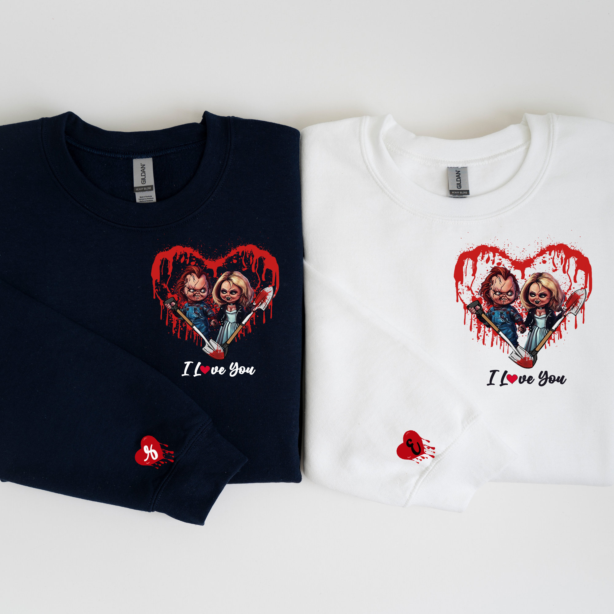 Personalized Chucky and Tiffany Pocket Design Hoodie, Chucky Valentines Day Couple Sweatshirt, Boyfriend Girlfriend Hoodie, Chucky Matching