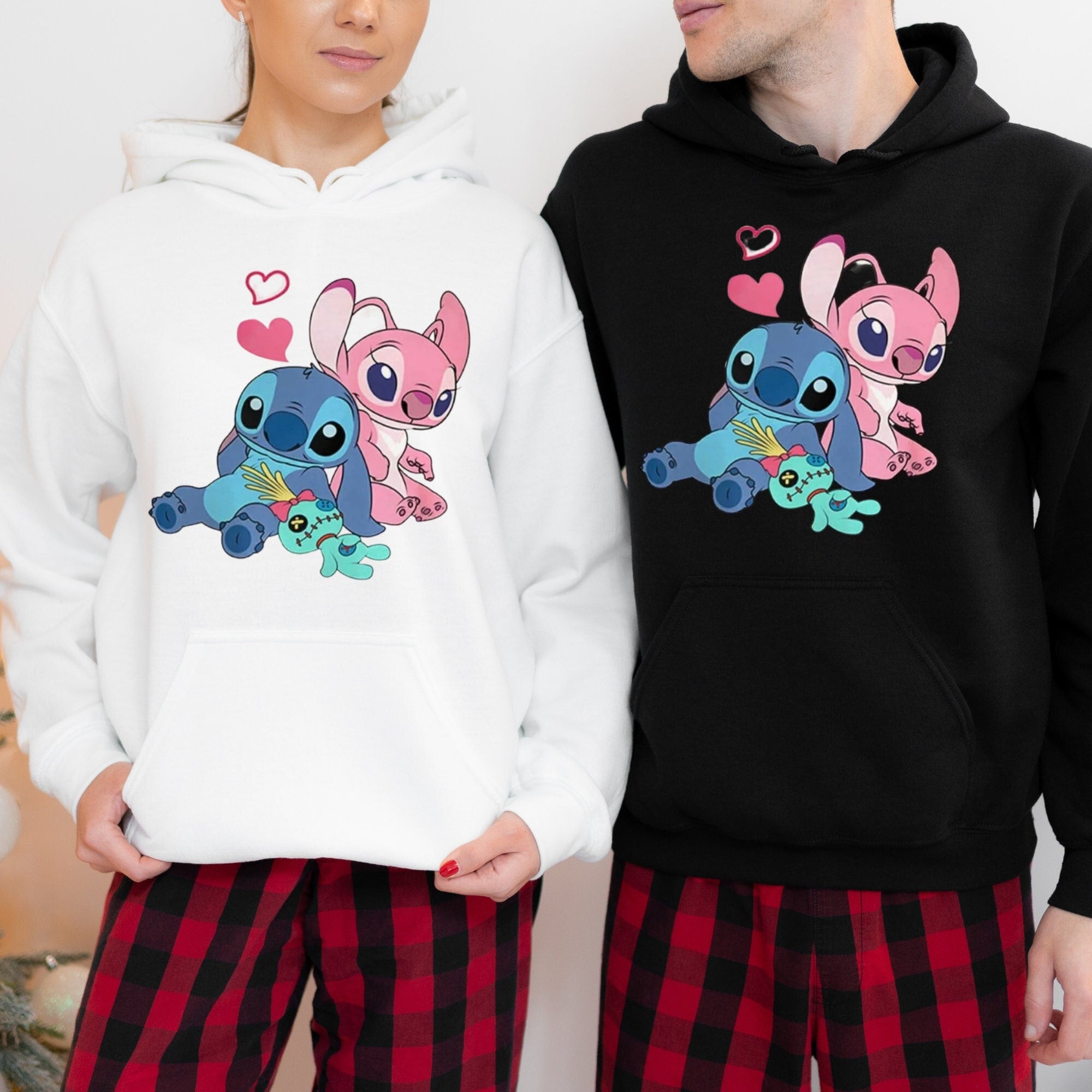Stitch couple hoodies hotsell