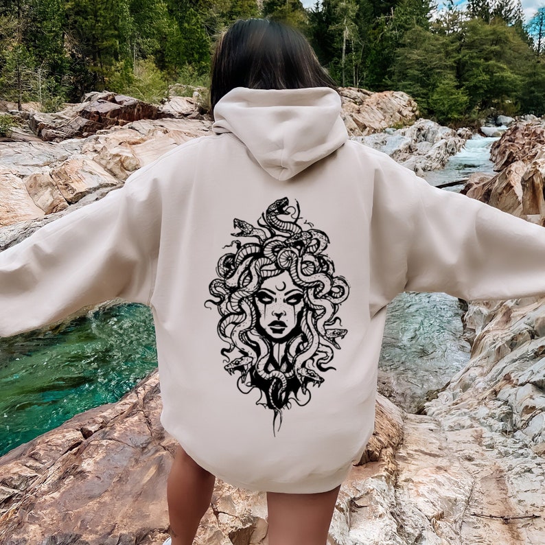 Pink Medusa Head Motif Jersey Sweatshirt