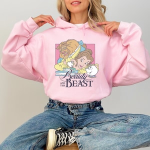 Disney Beauty And The Beast Characters Classic Group Sweatshirt, Retro Disney Princess Hoodie, Disney Love Sweatshirt, Matching princess