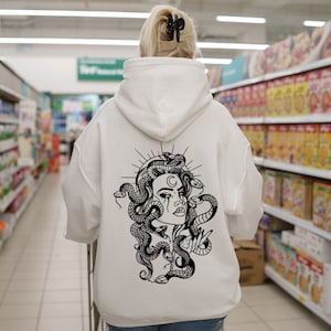 Medusa Snake Face Hoodie, Goddess Medusa Hoodie, Greek Mythology Hoodie, Snakes Head Witch Hoodie, Mythology Hoodie, Witchy Woman Hoodie