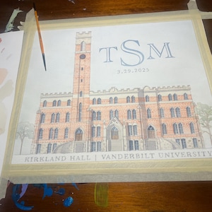 Kirkland Hall | Vanderbilt University Original Watercolor Painting