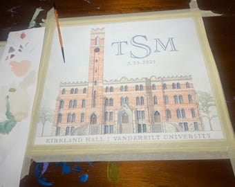 Kirkland Hall | Vanderbilt University Original Watercolor Painting