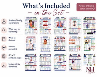 Printable Student Health Cards for School Nurses | Symptom Education Take-Home (PDF Download)