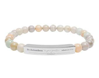 Be Relentless Beaded Bracelet – Inspirational Mantra Jewelry