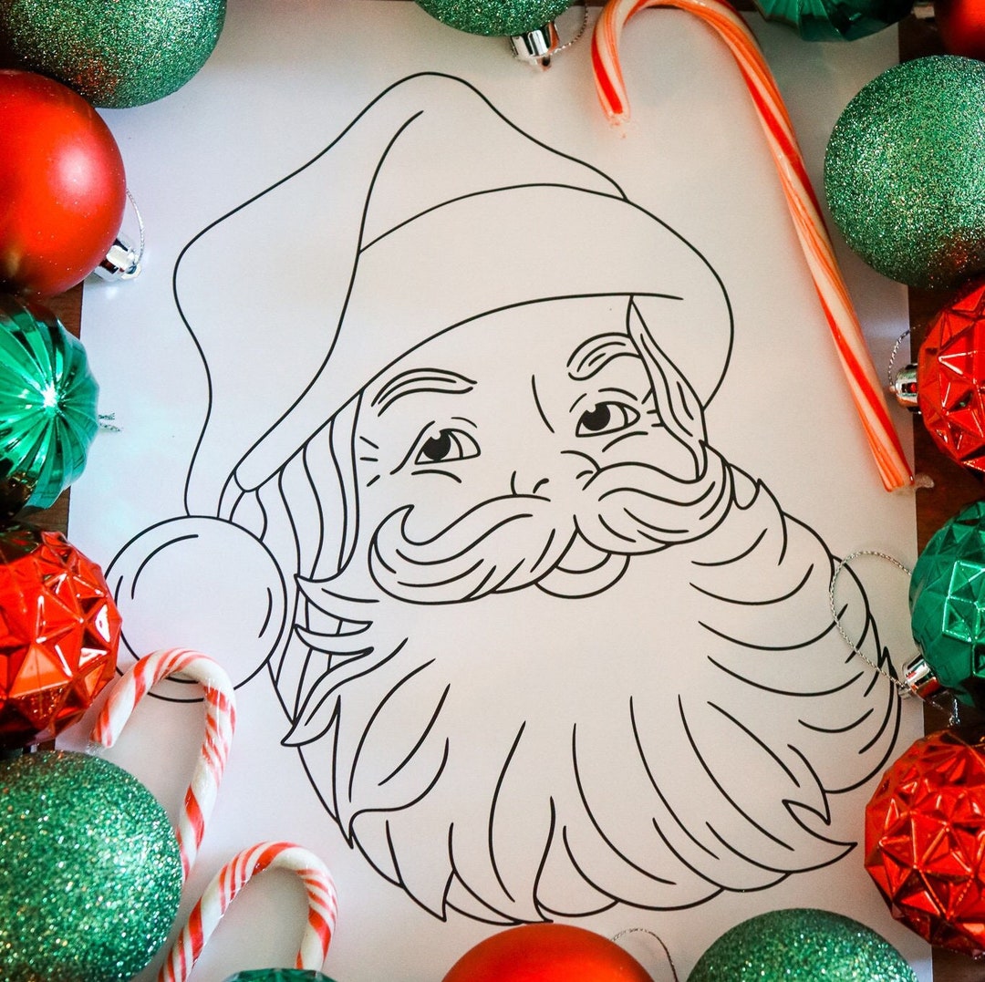 Vintage Santa Claus Coloring Page Etsy