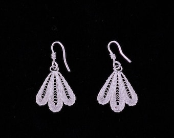 Silver Filigree Handmade Leaf earrings