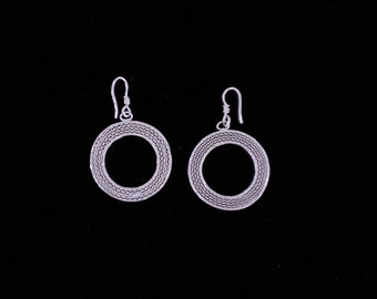 Silver Filigree Handmade Hola Hoop earrings