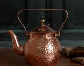 Handmade Copper Teapot, Copper Tea Kettle, Stovetop Tea Kettle, Herbal Tea, Vintage Inspired Copper Teapot, Stovetop Kettle