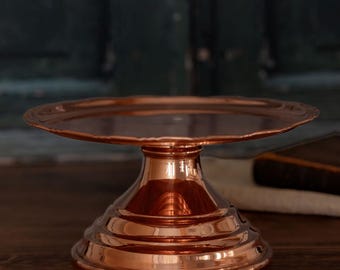 Copper Cakestand, Copper Cake Pedestal, Copper Wedding Decor, Copper Stand, Copper Pastry Stand, Copper Home Decor, Copper Decor,