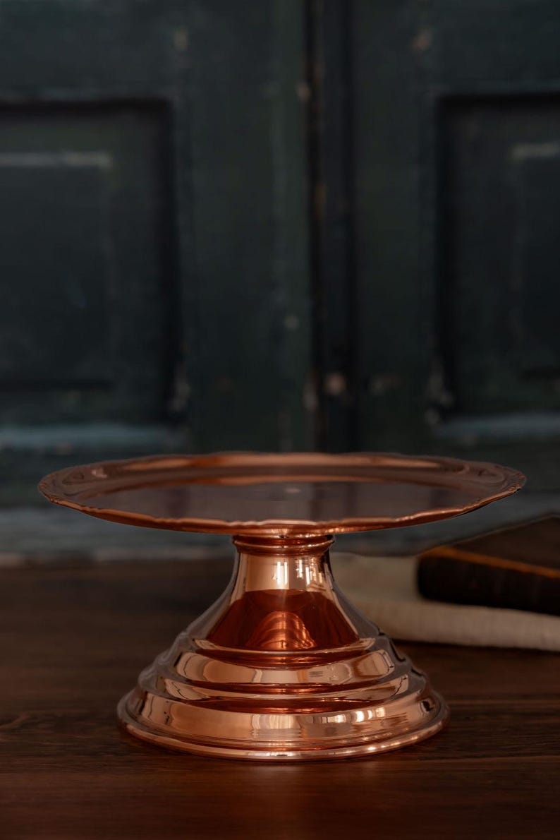 Copper Cakestand, Copper Cake Pedestal, Copper Wedding Decor, Copper Stand, Copper Pastry Stand, Copper Home Decor, Copper Decor, image 1
