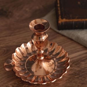 French Antique Inspired Copper Candlestick, Copper Candleholder, Tabletop, Copper Candlestick, Candle