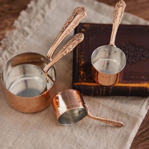 Copper Vintage Inspired Measuring Cup Set/4 , kitchen Utensil, Cookware, bakeware, Copper