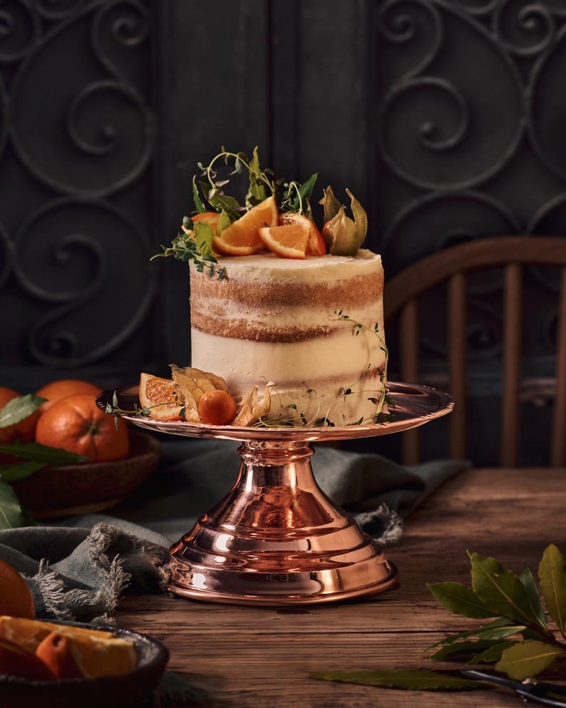 Copper Cakestand, Copper Cake Pedestal, Copper Wedding Decor, Copper Stand, Copper Pastry Stand, Copper Home Decor, Copper Decor, image 2
