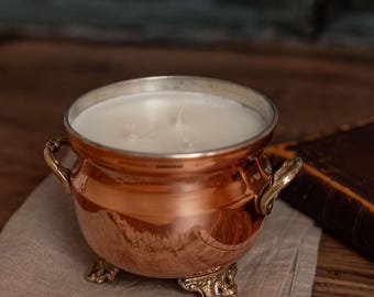 Copper Vintage Inspired Jardiniere Grapefruit Mint Candle , Candle, Housewarming gift, Copper gift, Home Decor, Wedding Gift, Copper