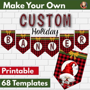 Printable Holiday Christmas Banner Pennants for Party and - Etsy