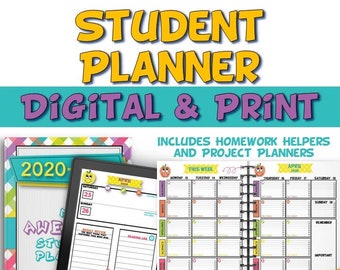 Student Planner and Agenda - Printable and Digital 2024-2025 with Free Updates-Elementary Assignment Book