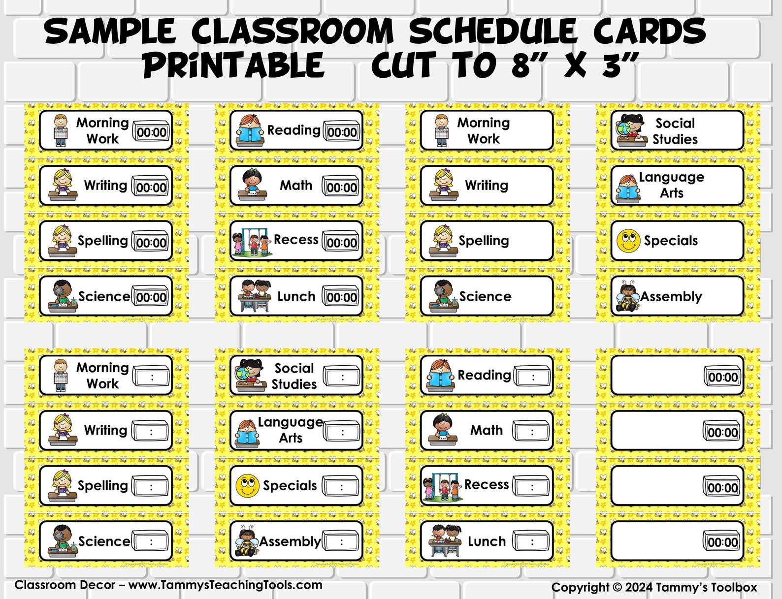 Bee Classroom Decor Calendar and Class Schedule, Bee Theme Classroom ...