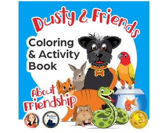 Dusty the Dog Growth Mindset Coloring Pages, Worksheets, Games, and Friendship Coloring Activities.  Kids coloring book, Animal Actvity Book