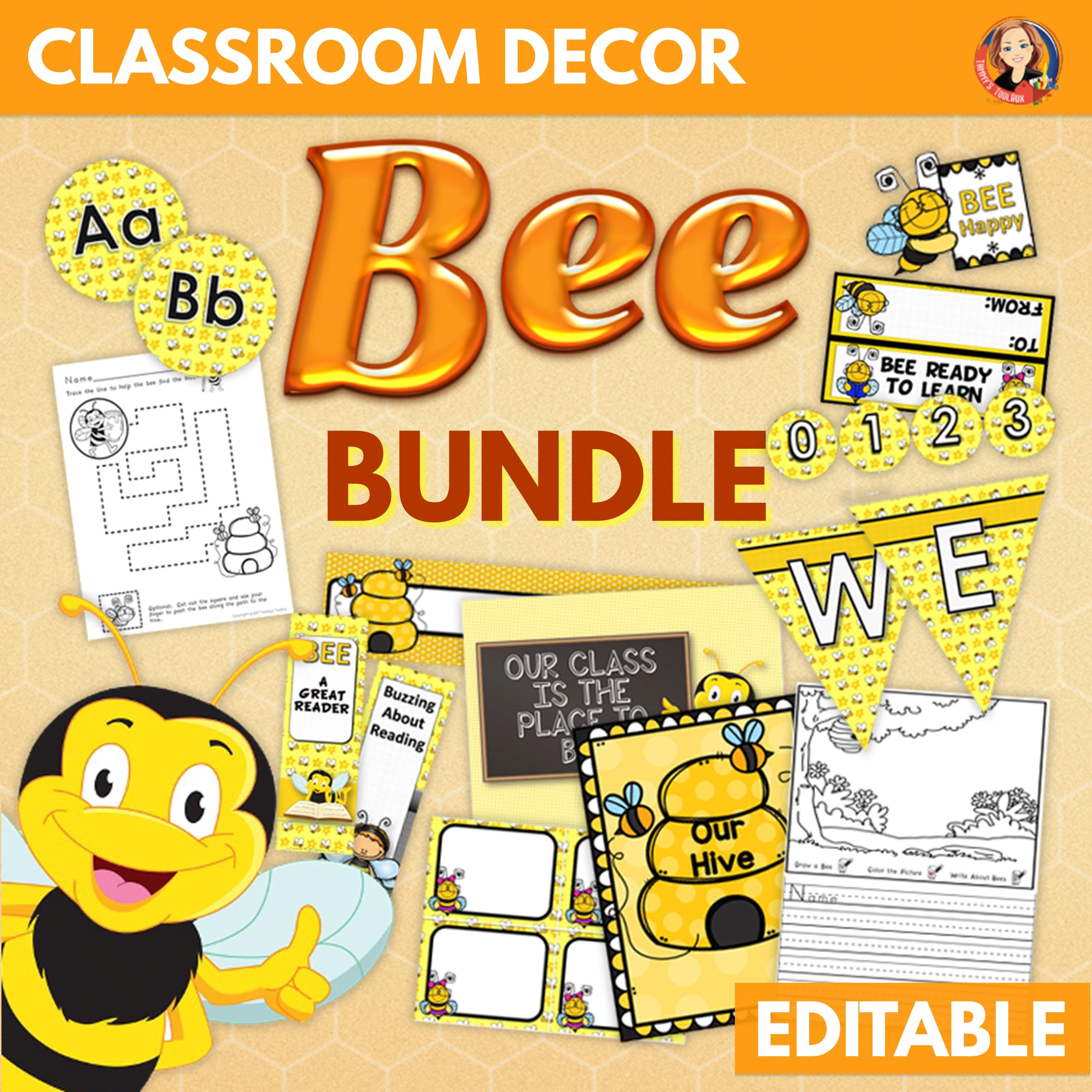 bee-theme-classroom-decor-and-activities-bundle-etsy