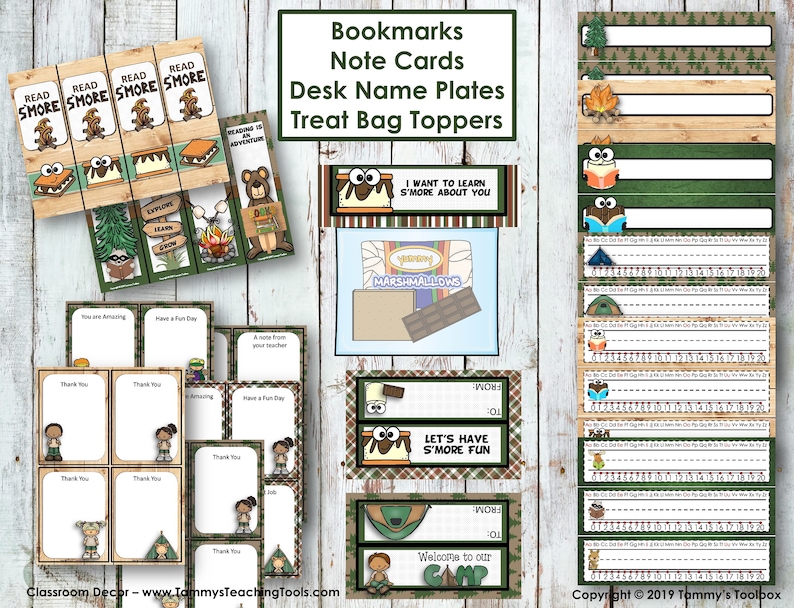 Camping Theme Classroom Decor Editable Etsy